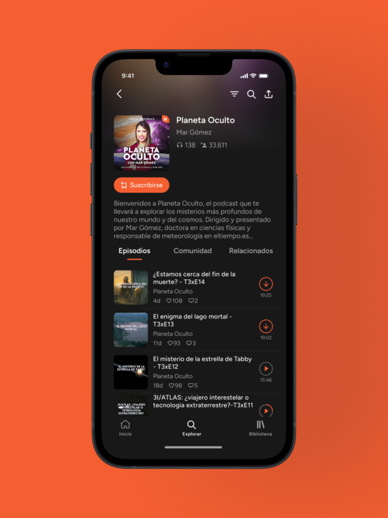 Mock up ficha de podcast